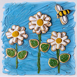 thumbnail of Bee Dancing with Daisies (Cookie Landscape Number 2)