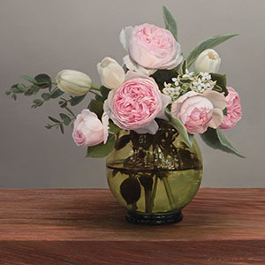 thumbnail of Roses, Lambs Ear and Green Glass